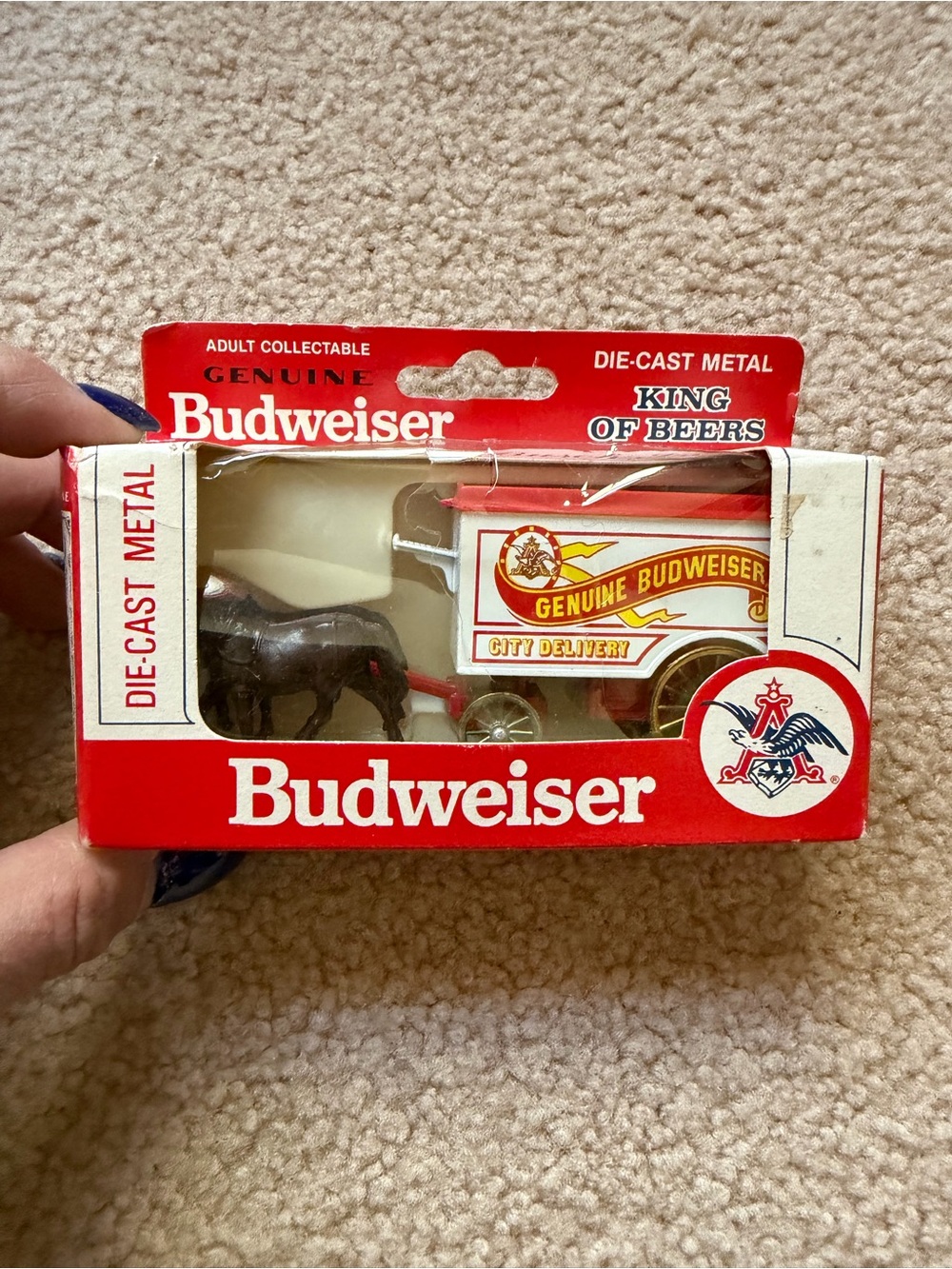 1979 Budweiser Lledo Die Cast Metal Horse Pulled City Delivery White Truck NIB